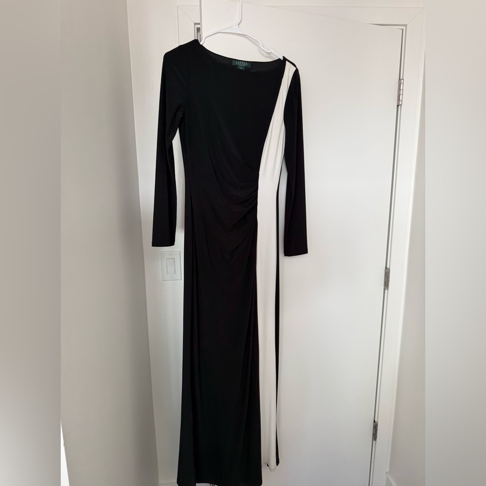 Ralph Lauren Black and White Long Sleeve Dress - Picture 2 of 6